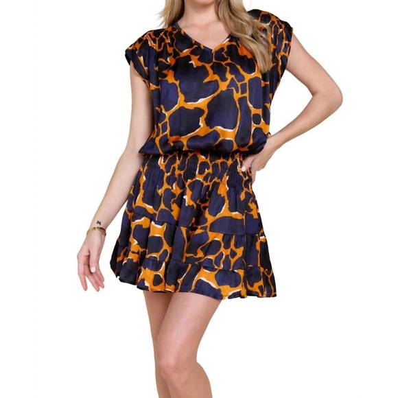 NEW SOFIA COLLECTIONS katherine dress in giraffe arancio - Picture 1 of 3